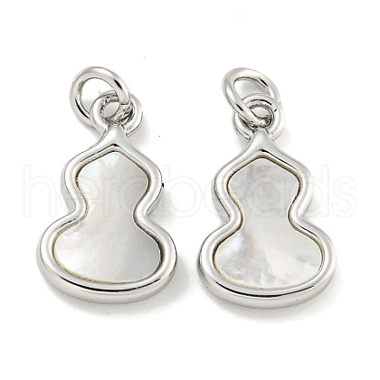 Brass Pave Sea Shell Gourd Charms KK-Q820-16P-1