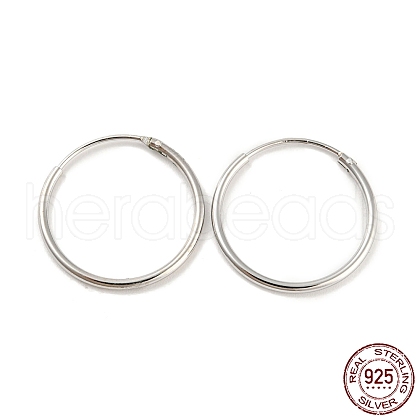 Rhodium Plated 925 Sterling Silver Huggie Hoop Earring Findings STER-P051-01B-P-1