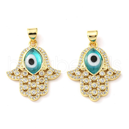 Brass Cubic Zirconia Pendants KK-K338-01G-05-1