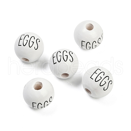 Spray Painted Wood European Beads WOOD-F017-09B-1