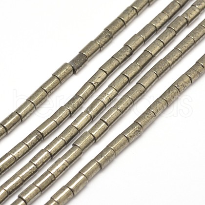 Column Natural Pyrite Beads Strands X-G-I126-25-6x4mm-1