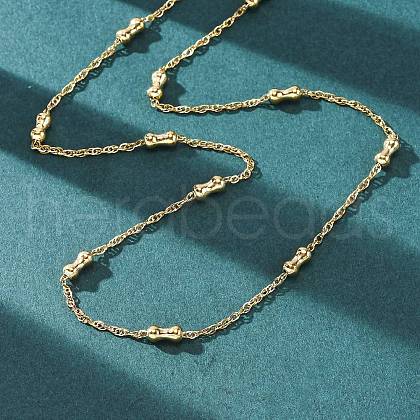 304 Stainless Steel Bone Rope Chain Necklaces NJEW-C073-09G-1