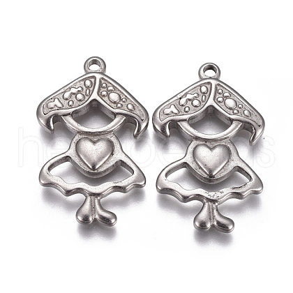 Tarnish Resistant 304 Stainless Steel Pendants STAS-F207-17P-1