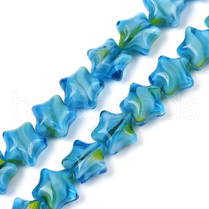Handmade Millefiori Glass Beads Strands LAMP-H067-01G-1