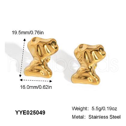 Stainless Steel Hammered Textured Stud Earrings GJ5833-4-1