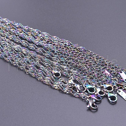 Stainless Steel 2.5mm Singapore Chains Necklaces JS7236-5-1
