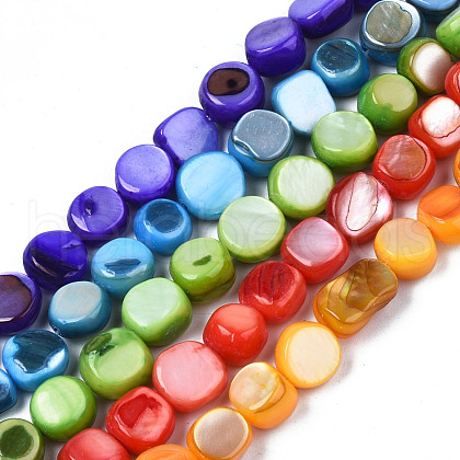 Natural Trochid Shell/Trochus Shell Beads Strands SHEL-S258-083-1