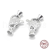 Rhodium Plated 925 Sterling Silver Lobster Claw Clasps STER-L055-063P-4