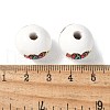 Mother's Day Theme Printed Wood European Beads WOOD-F016-03-3
