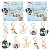 Cat & Paw Print Alloy Enamel Pendant Stitch Markers HJEW-AB00352-1