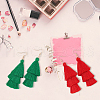 ANATTASOUL 6 Pairs 6 Colors Bohemian Polyester Long Tassel Dangle Earrings with Iron Pins for Women EJEW-AN0003-97-4