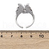 Brass Micro Pave Clear Cubic Zirconia Cuff Rings for Women RJEW-S398-03B-P-5
