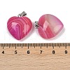 Dyed Natural Banded Agate Pendants G-G202-08C-3