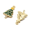 Christmas Theme Brass Micro Pave Cubic Zirconia Pendants KK-L228-30C-G-2