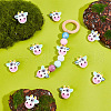 Cow Food Grade Eco-Friendly Silicone Focal Beads SIL-WH0008-36-5