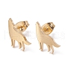 Wolf 304 Stainless Steel Stud Earrings for Women EJEW-Z017-13G-1