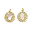 Brass Micro Pave Clear Cubic Zirconia Pendants KK-K365-02F-G-1