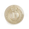 Golden Tone Crown Initial Wax Seal Brass Stamp Heads AJEW-A065-01D-1