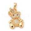 Brass Micro Pave Cubic Zirconia Pendants KK-P250-25G-1
