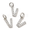 Brass Micro Pave Grade AAA Cubic Zirconia Charms ZIRC-P067-11P-V-NR-1