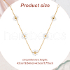 ANATTASOUL 2Pcs 2 Color Imitation Pearl Flower Pendant Necklaces Set with Brass Chains for Women NJEW-AN0001-89-2
