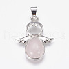 Natural Rose Quartz Pendants X-G-G651-A10-2