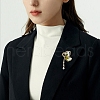 Resin Butterfly Brooch Pin with Crystal Rhinestone JEWB-P016-05KCG-03-2