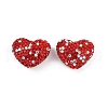 Heart Shaped Polymer Clay Rhinestone Beads CLAY-NH0002-01B-1
