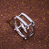 Punk Style Brass Micro Pave Cubic Zirconia Finger Rings FS-WGB4276-01-1