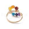 Natural & Synthetic Mixed Gemstone Teardrop Finger Ring RJEW-JR00652-4