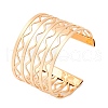 Wave Iron Cuff Bangles for Women BJEW-G741-03KCG-4
