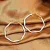 Brass Enamel Twist Ring Hoop Earrings EJEW-P301-01G-A-2