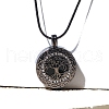 Alloy Tree of Life Urn Ashes Pendant Round Snake Chain Necklaces for Women Men PW-WG68F6E-01-3