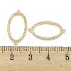 Brass Micro Pave Clear Cubic Zirconia Connector Charms KK-S386-11G-3