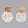 Flat Round Ear Studs X-EJEW-JE03706-1