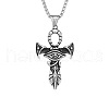 Egyptian Eye of Horus Ankh Cross 304 Stainless Steel Pendant Box Chain Necklaces for Men FS-WG917EC-01-2