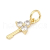 Brass Pave Cubic Zirconia 
Pendants KK-U062-47G-2