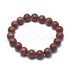 Natural Sesame Jasper/Kiwi Jasper Bead Stretch Bracelets BJEW-K212-A-037-2