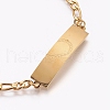 Ion Plating(IP) Couples 304 Stainless Steel ID Bracelets Sets X-BJEW-I283-08-8