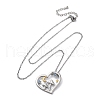 Brass Blue Cubic Zirconia Mushroom Heart Pendant Necklaces for Women NJEW-C067-01P-4