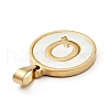 PVD Vacuum Plating 304 Stainless Steel with White Shell Pendants STAS-G268-01Q-G-3