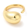 Rack Plating Brass Teardrop Open Cuff Ring for Women RJEW-A016-03G-1