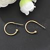 304 Stainless Steel C-shaped Hoop Circle Ball Stud Earrings STAS-K204-04G-4