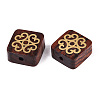 Natural Sandalwood Mala and Brass Finding Beads WOOD-T032-33A-2