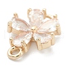 Brass Clear Cubic Zirconia Pendants X-ZIRC-O042-02G-3