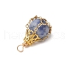 Natural Blue Spot Jasper Pendants PALLOY-JF03396-04-4