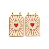 Brass Enamel Pendants KK-Q098-03G-1