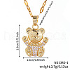 Brass Clear Cubic Zirconia Cute Romantic Cartoon Bear Pendant Necklaces for Holidays QG0958-6