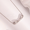 Elegant Stainless Steel Peanut-Shaped Pendant Necklaces PE9238-2-1