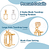 2Pcs 2 Colors Brass Rhinestone Claw Settings KK-HS0001-19-4